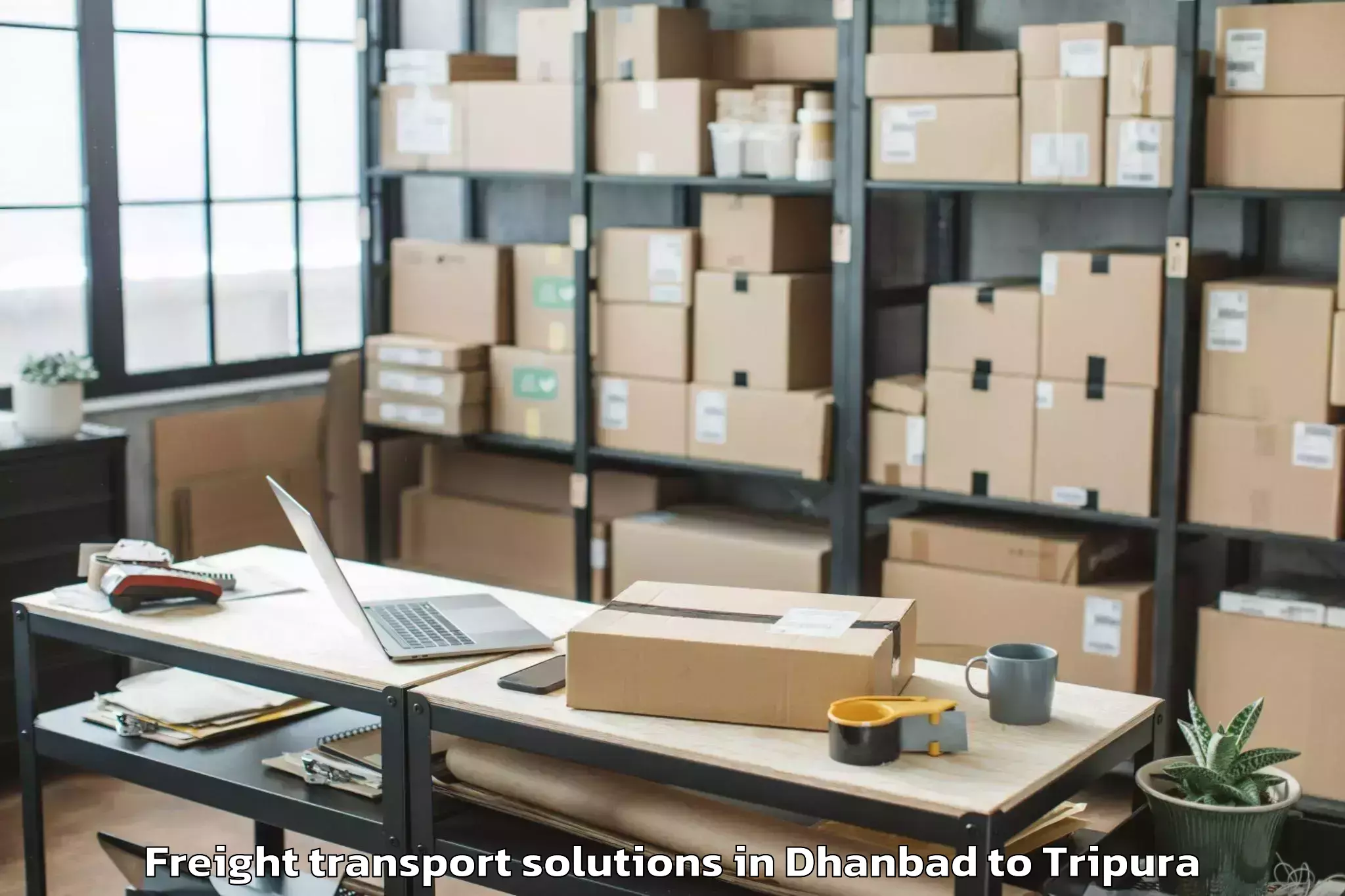 Top Dhanbad to Santirbazar Freight Transport Solutions Available